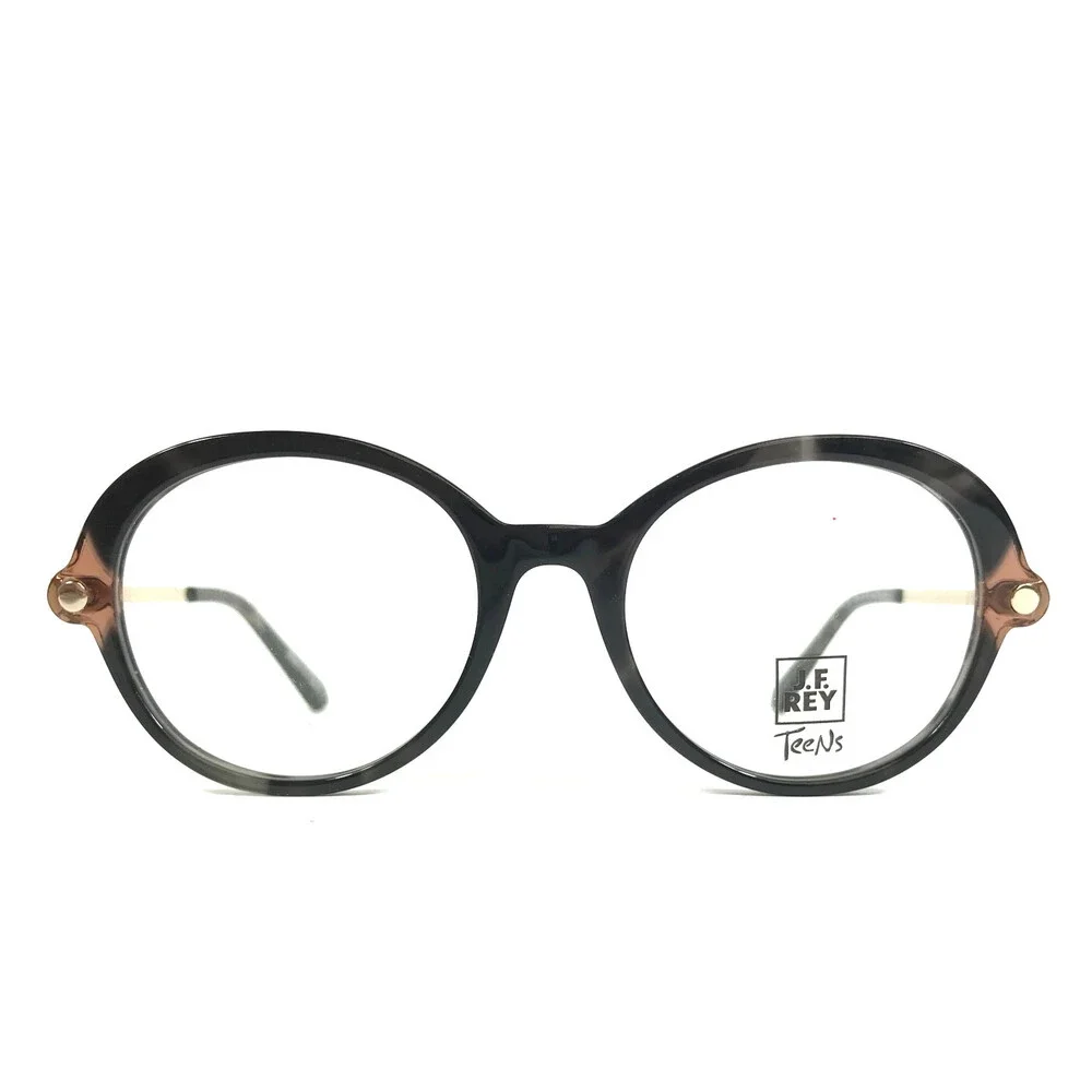 J.F. Rey Teens Petite Eyeglasses Frame PAULINE 0195 Black Gold Round 47-18-135
